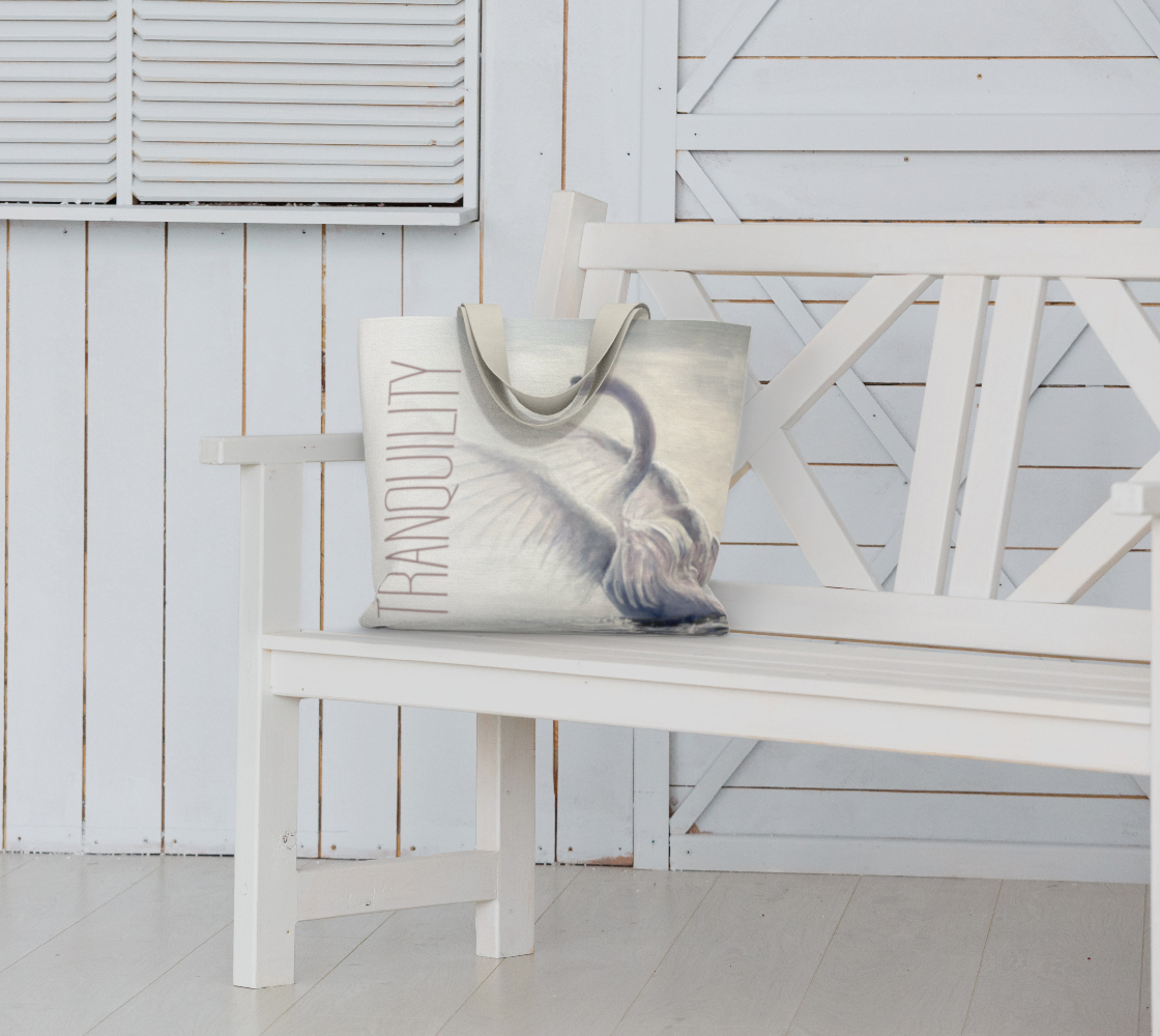 Wings of Tranquility Bag on a White Bench