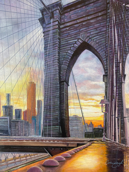 Brooklyn Bridge Sunset Glow