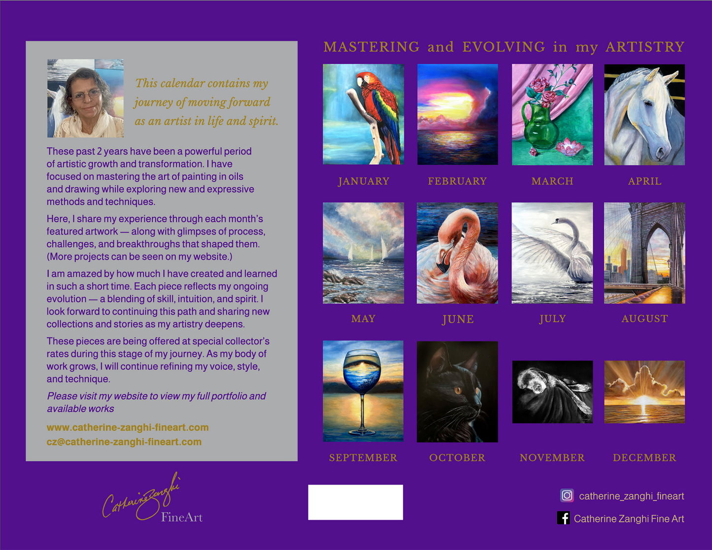 Mastering and Evolving in my Artistry 2026 FIne Art Calendar